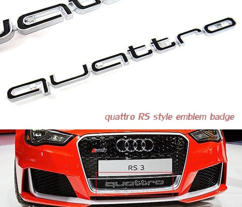 Audi Quattro RS6 Style Logo Badge Grille Emblem Chrome