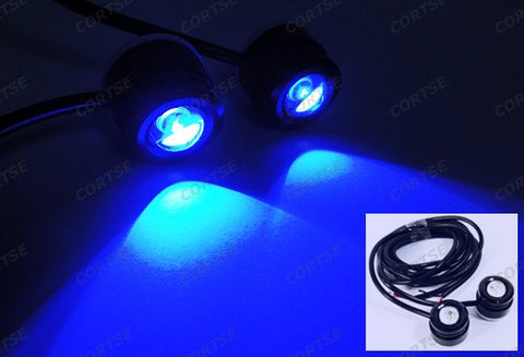 Universal 3W high power LED Eagle Eye kit Daytime Running Light DRL / Fog Lamp Blue
