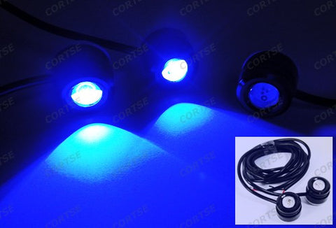 Universal 3W high power LED Eagle Eye kit Daytime Running Light DRL / Fog Lamp Blue