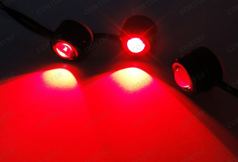 Universal 3W high power LED Eagle Eye kit Daytime Running Light DRL / Fog Lamp Red