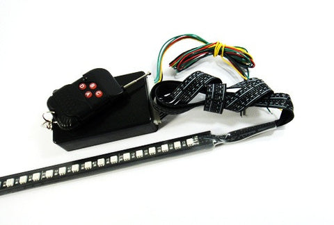 Universal 7-Color 48 SMD RGB LED Scanner Light Glowing Knight Rider kit Black Remote
