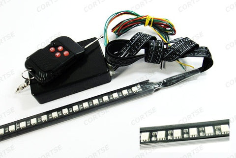 Universal 7-Color 48 SMD RGB LED Scanner Light Glowing Knight Rider kit Black Remote