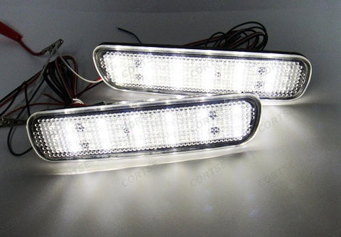 2x LED Bumper Reflector Clear lens Tail Brake Light Red Backup lamp White 98-07 LX470 Land Cruiser