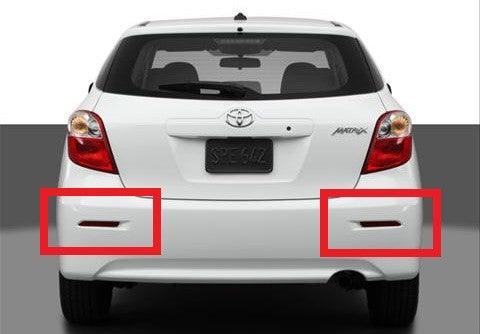 2x LED Bumper Reflector Black Smoked lens Tail Brake Light Red For Toyota / Lexus