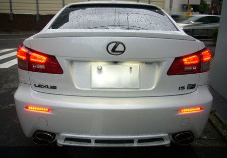 2x LED Bumper Reflector Black Smoked lens Tail Brake Light Red For Toyota / Lexus