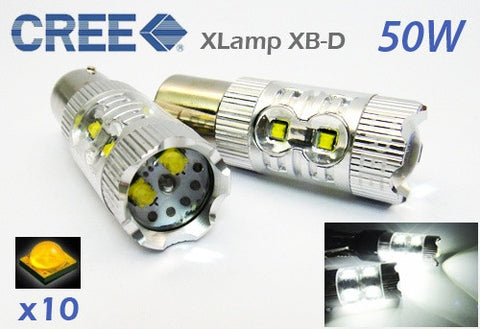 2 pieces of 382 (P21W) 1156 7506 BA15s 10X CREE XB-D LED Projector Light bulb 50W white