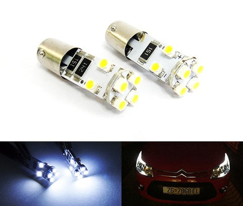 2 pieces of 8 SMD LED No Error BAX9s H6W 64132 Light bulb white