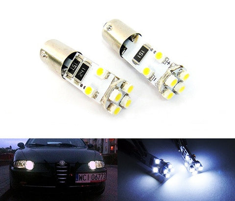 2 pieces of 8 SMD LED No Error BAX9s H6W 64132 Light bulb white