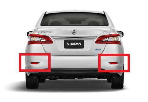 2x LED Bumper Reflector Black Smoked lens Tail Brake Light lamp Red Juke Murano Sentra FX35 FX50