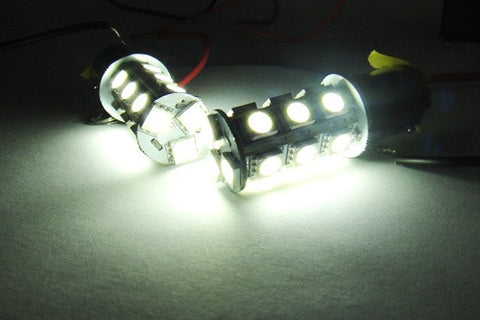 2 pieces of 18 High Power SMD LED 382 (P21W) 1156 7506 207 BA15s Light bulb white