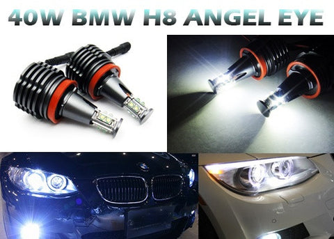 BMW Xenon white H8 40W CREE XP-E LED Angel Eyes / Halo Ring replacement Light bulb