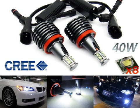 BMW Xenon white H8 40W CREE XP-E LED Angel Eyes / Halo Ring replacement Light bulb