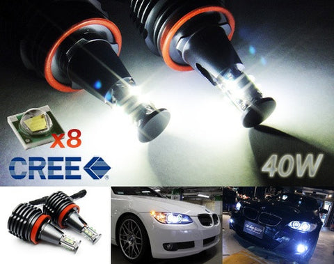 BMW Xenon white H8 40W CREE XP-E LED Angel Eyes / Halo Ring replacement Light bulb