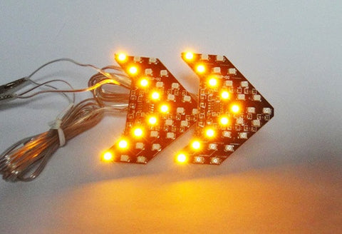 2 pieces of 27 SMD LED Side Mirror Sequential Turn Signal Arrow Panel Light Amber
