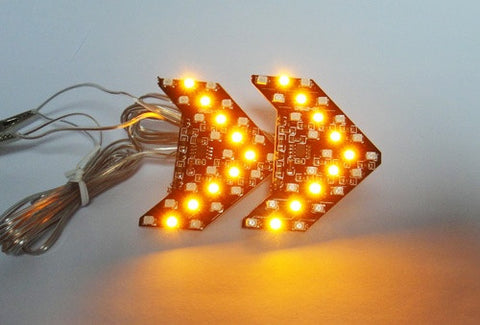 2 pieces of 27 SMD LED Side Mirror Sequential Turn Signal Arrow Panel Light Amber