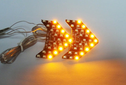 2 pieces of 27 SMD LED Side Mirror Sequential Turn Signal Arrow Panel Light Amber