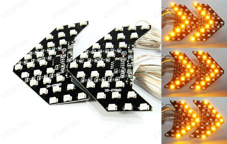 2 pieces of 27 SMD LED Side Mirror Sequential Turn Signal Arrow Panel Light Amber