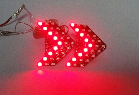 2 pieces of 27 SMD LED Side Mirror Sequential Turn Signal Arrow Panel Light Red