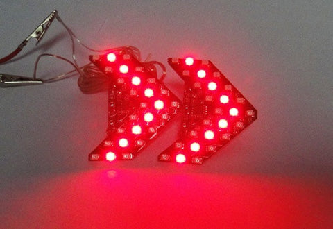 2 pieces of 27 SMD LED Side Mirror Sequential Turn Signal Arrow Panel Light Red