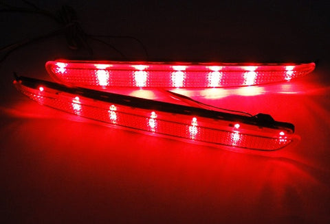 2x LED Bumper Reflector Clear lens Tail Brake Light Red Backup lamp White 03-08 Mazda6 Mazda 6