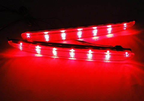 2x LED Bumper Reflector Clear lens Tail Brake Light Red Backup lamp White 03-08 Mazda6 Mazda 6