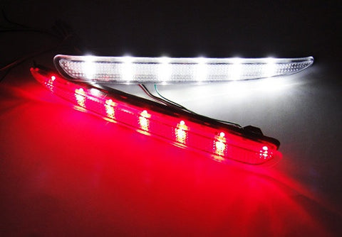 2x LED Bumper Reflector Clear lens Tail Brake Light Red Backup lamp White 03-08 Mazda6 Mazda 6