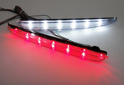 2x LED Bumper Reflector Clear lens Tail Brake Light Red Backup lamp White 03-08 Mazda6 Mazda 6