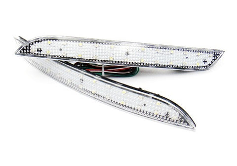 2x LED Bumper Reflector Clear lens Tail Brake Light Red Backup lamp White 2010+ BMW 5-series F10 F18