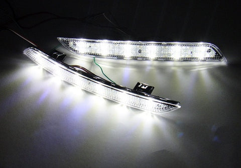 2x LED Bumper Reflector Clear lens Tail Brake Light Red Backup lamp White 2010+ BMW 5-series F10 F18