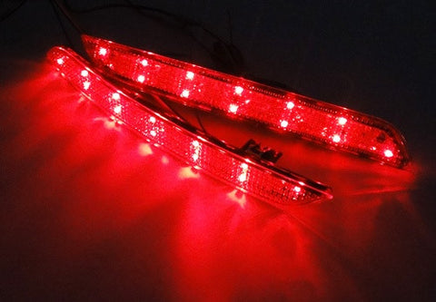 2x LED Bumper Reflector Clear lens Tail Brake Light Red Backup lamp White 2010+ BMW 5-series F10 F18