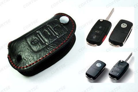 Premium Leather Smart Key fob holder for Volkswagen Golf GTI Jetta Passat Beetle