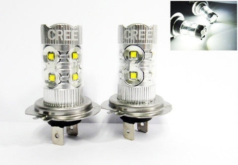 2 pieces of H7 (499) 10x CREE XB-D LED Projector Light bulb 50W white