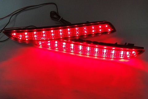 2x LED Bumper Reflector Red lens Tail Brake Light lamp Red Honda type I