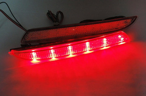 2x LED Bumper Reflector Clear lens Tail Brake Light Red Backup lamp White Honda type I