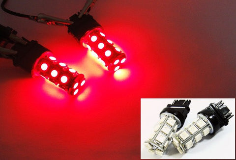 2 pieces of 18 High Power SMD LED 3156 P27W 3157 3057 P27/7W Light bulb red