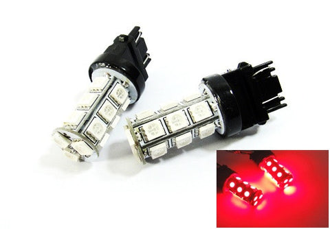 2 pieces of 18 High Power SMD LED 3156 P27W 3157 3057 P27/7W Light bulb red