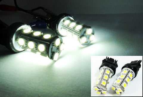 2 pieces of 18 high power SMD LED 182 3156 P27W 180 3157 3057 P27/7W Light bulb White