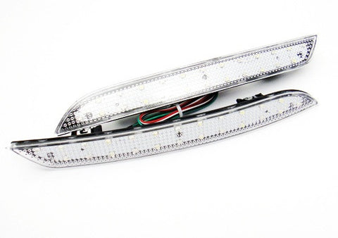 2x LED Bumper Reflector Clear lens Tail Brake Light Red Backup lamp White 2012+ BMW 3-series F30 F31 F35