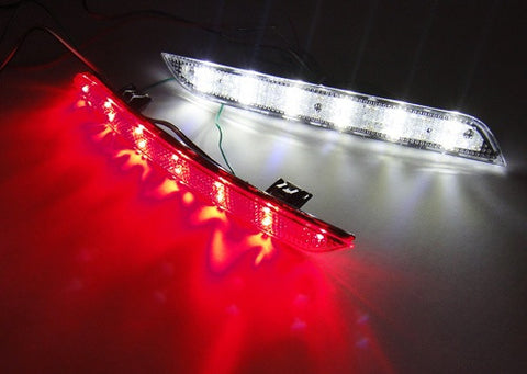 2x LED Bumper Reflector Clear lens Tail Brake Light Red Backup lamp White 2012+ BMW 3-series F30 F31 F35