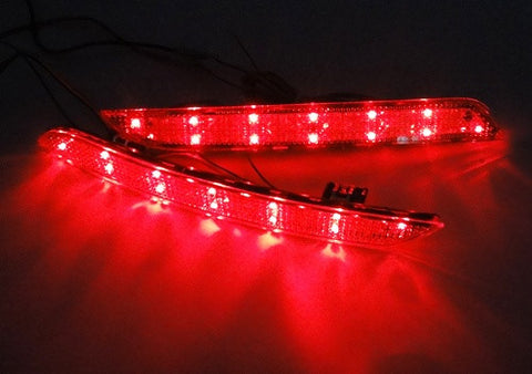 2x LED Bumper Reflector Clear lens Tail Brake Light Red Backup lamp White 2012+ BMW 3-series F30 F31 F35