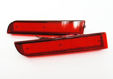 2x LED Bumper Reflector Red lens Tail Brake Light lamp Red 2008+ Mitsubishi Lancer EVO X