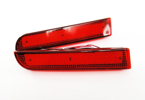 2x LED Bumper Reflector Red lens Tail Brake Light lamp Red 2008+ Mitsubishi Lancer EVO X