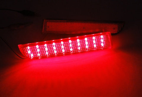 2x LED Bumper Reflector Red lens Tail Brake Light lamp Red 2008+ Mitsubishi Lancer EVO X