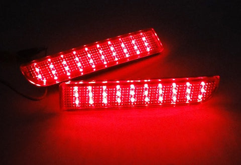 2x LED Bumper Reflector Red lens Tail Brake Light lamp Red 2008+ Mitsubishi Lancer EVO X