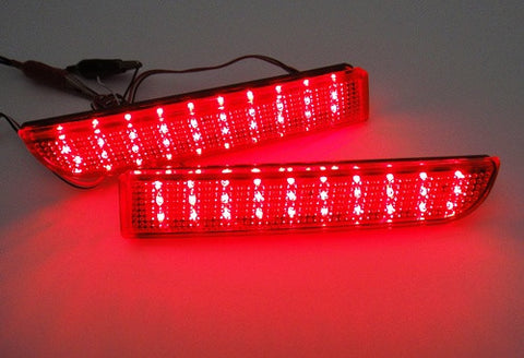 2x LED Bumper Reflector Red lens Tail Brake Light lamp Red 2008+ Mitsubishi Lancer EVO X