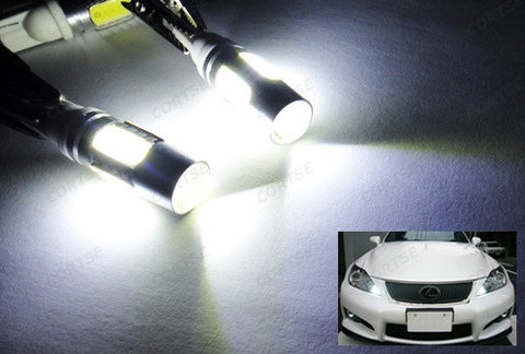 2x High Power 501 T10 168 194 2825 W5W LED Projector Light bulb w/ 4 Plasma LED 7.5W white