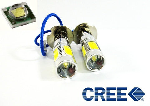 2 pieces of H3 (453) CREE LED Projector Light with 4 Plasma SMD LED 11W white