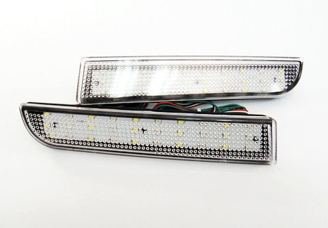 2x LED Bumper Reflector Clear lens Tail Brake Light Red Backup lamp White 2008+ Mitsubishi Lancer EVO X