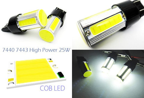 2 pieces of LUFFY 580 7443 W21/5W 582 7440 W21W 992 High Power COB LED Light bulb 25W white