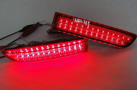 2x LED Bumper Reflector Red lens Tail Brake Light lamp Red Alphard Estima